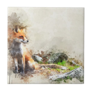 Azulejo Fox en la pintura salvaje