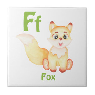 Azulejo Fox personaliza ABC: Letra F - Añadir tu nombre