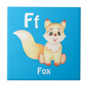 Azulejo Fox personaliza ABC: Letra F - Añadir tu nombre