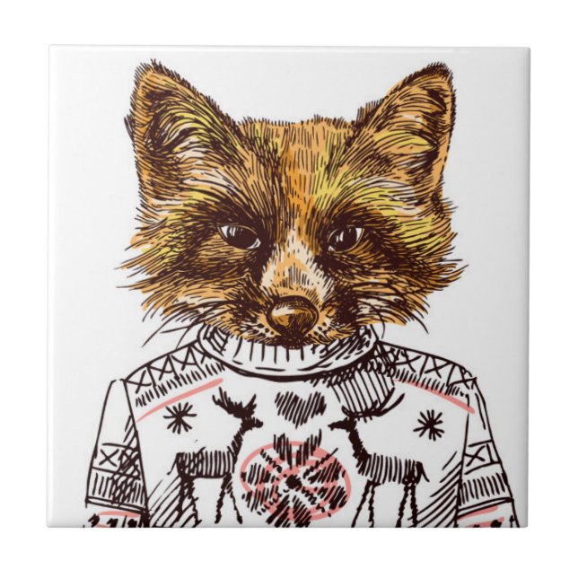 Azulejo Fox vestido astuto (Frente)