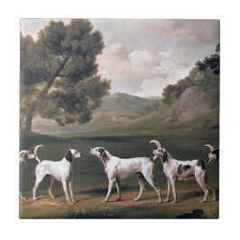 Azulejo Foxhounds in a Rural Landscape (de George Stubbs)