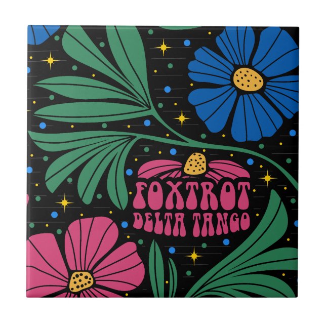 Azulejo Foxtrot Delta Tango Flower Boho (Frente)