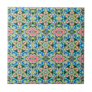 Azulejo Fractal Blues Yellows Tejido cerámico