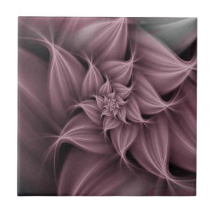 Azulejo Fractal de Flor de Rosa Impresionante