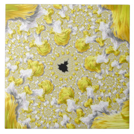 Azulejo Fractal dorado abstracto