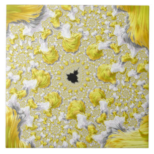 Azulejo Fractal dorado abstracto