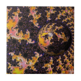 Azulejo Fractal Firestorm Sphere