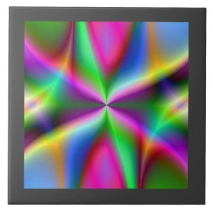 Azulejo Fractal metálico colorido con brillo