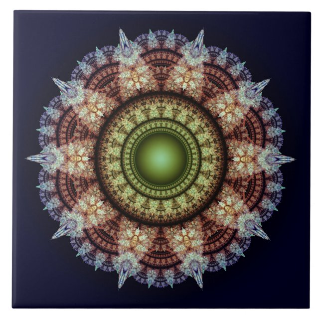 Azulejo fractal oriental espléndido ornamento (Frente)