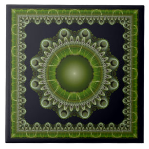 Azulejo Fractal oriental patrón cerámica