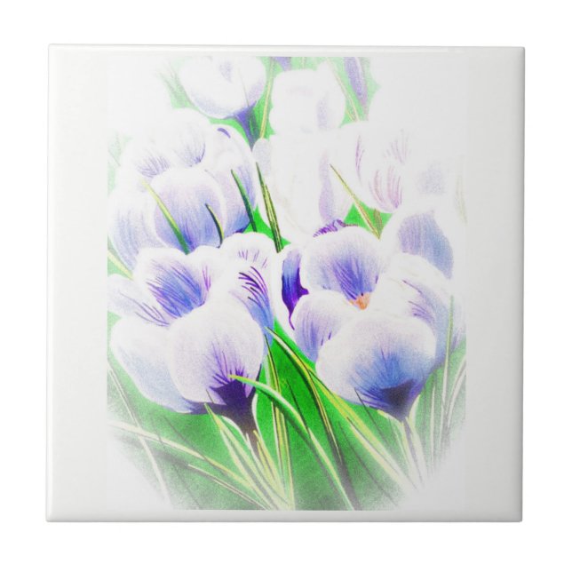 Azulejo Fragmento de Crocus TIle (Frente)