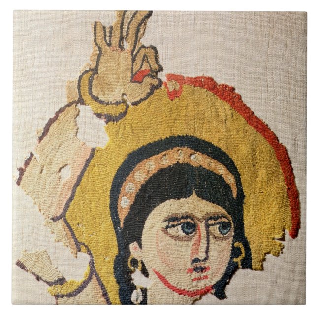 Azulejo Fragmento de una tapicería que representa la (Frente)