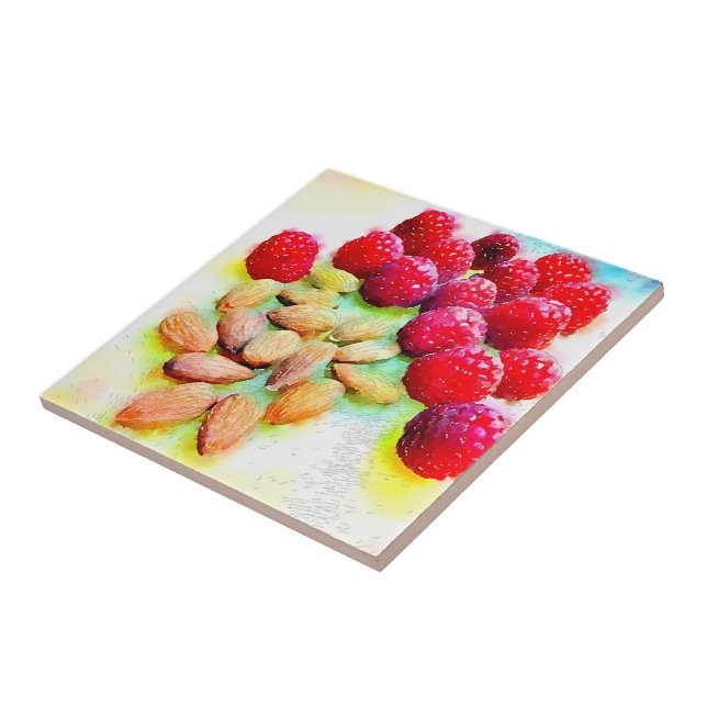 Azulejo Frambuesas y acuarela de Almonds (Lado)