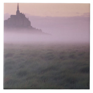Azulejo FRANCIA, Normandía Mont St. Michel. Niebla matutin
