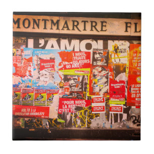 Azulejo Francia Paris Cityscape Montmartre Fleurs Area