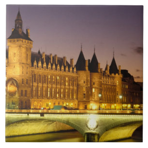 Azulejo Francia, París, Conciergerie y río Sena en