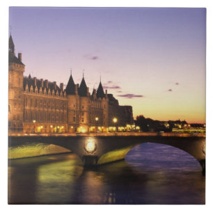Azulejo Francia, París, río Sena y Conciergerie en