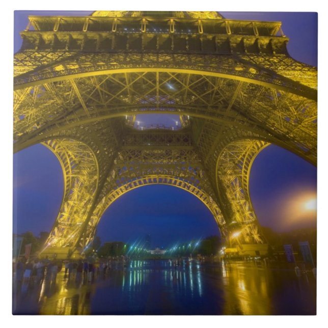 Azulejo Francia, París. Torre Eiffel iluminada en (Frente)