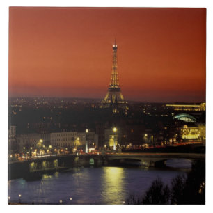 Azulejo Francia, París Vista al atardecer de la Torre Eiff
