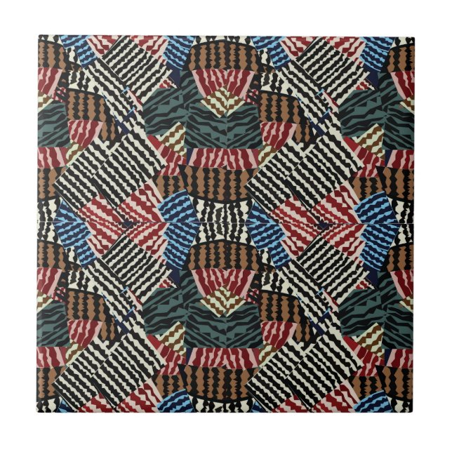 Azulejo Franja Chevron Geométrica Colorida (Frente)