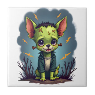 Azulejo Frankenstein Chihuahua Shock
