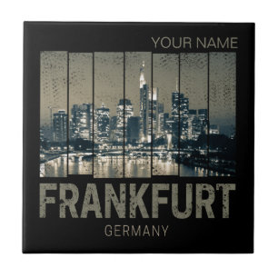 Azulejo Frankfurt Alemania Skyline Retro Vintage Souvenir