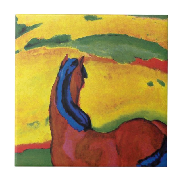 Azulejo Franz Marc - Caballo en un paisaje (Frente)