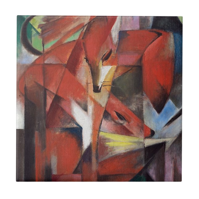 Azulejo Franz Marc - Los zorros, 1913 (Frente)