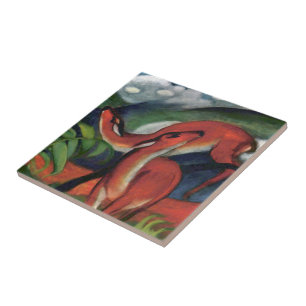 Azulejo Franz Marc Red Deer Famosa Pintura