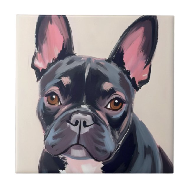 Azulejo French Bulldog Dog Painting (Frente)