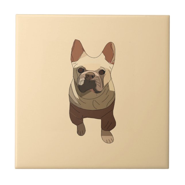 Azulejo French Bulldog, Soft Peach (Frente)