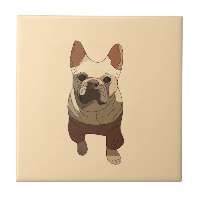 Azulejo French Bulldog, Soft Peach (Frente)