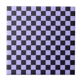 Azulejo French lilac checkerboard pattern