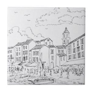 Azulejo Frente marítimo de Saint-Tropez   Riviera francesa