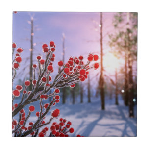 Azulejo Fresa en mosaico decorativo de hielo / trivet