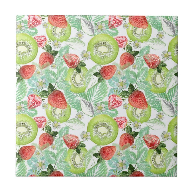 Azulejo Fresa y kiwi. (Frente)
