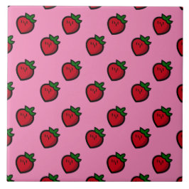 Azulejo Fresas de Personalizado rojo curadas para vegetari