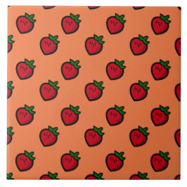 Azulejo Fresas de Personalizado rojo curadas para vegetari