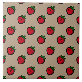 Azulejo Fresas de Personalizado rojo curadas para vegetari