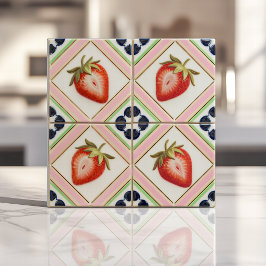 Azulejo Fresas Pasadas de Moda Juguetonas