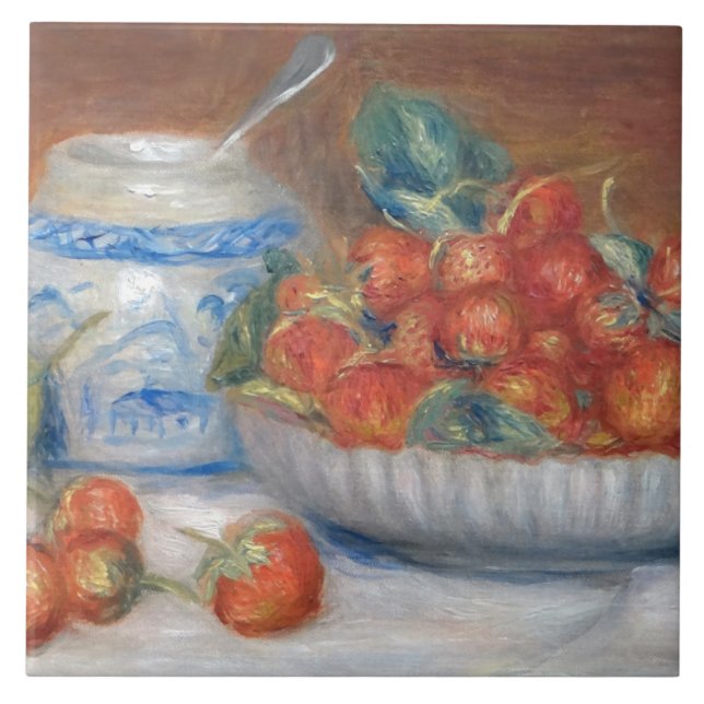 Azulejo Fresas Pierre Auguste Renoir Vintage (Frente)