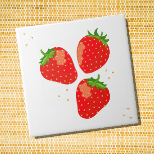 Azulejo Fresas rojas modernas y simples