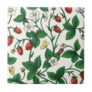 Azulejo Fresas silvestres rojas/amarillas/verdes/blanco ap