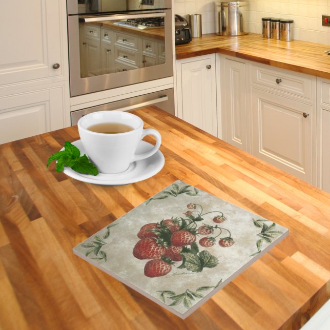 Azulejo Fresas Vintage Rústica Cerámica Tile (Subido por el creador)