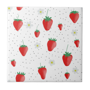 Azulejo Fresas y flores de verano