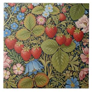 Azulejo Fresas y flores vintage