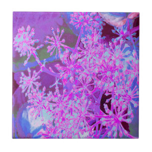 Azulejo Fresco Abstracto Retro de la Naturaleza en Rosa Ca