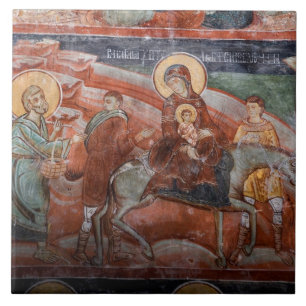 Azulejo Frescos de la Iglesia Serbia del siglo XIV,