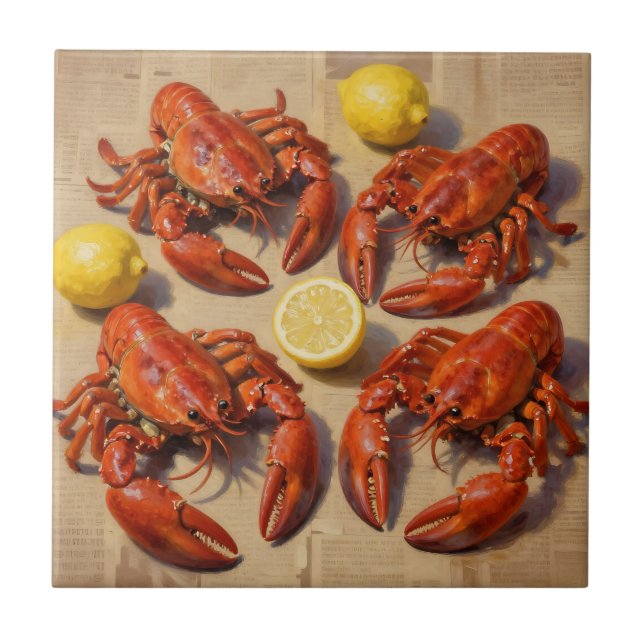 Azulejo Fresh Boiled Lobster Lemon Newspaper Feast (Frente)