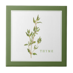 Azulejo FRESH THYME 4.25x4.25 Tejido cerámico (+texto) Ver